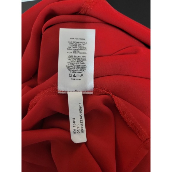 Women Express Red  Button Down Long Sleeve Blouse Size S - Picture 9 of 9